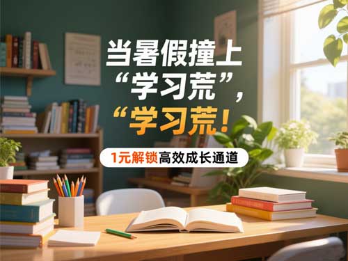 当暑假撞上 “学习荒”，1元解锁高效成长通道