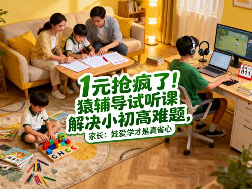 1元抢疯了！猿辅导试听课解决小初高难题，家长：娃爱学才是真省心